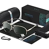 gesruny Polarized Aviator Sunglasses for Men Women- Classic Shades Retro Sun Glasses Driving Lightweight UV Protection
