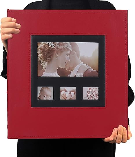 Amazon Com Recutms Picture Albums 4x6 For 600 Photos Black Pages 5 Per Page Leather Frame Cover Horizontal And Vertical 4x6 Photos Large Capacity Travel Record Family Album Baby Photo Picture Album Red