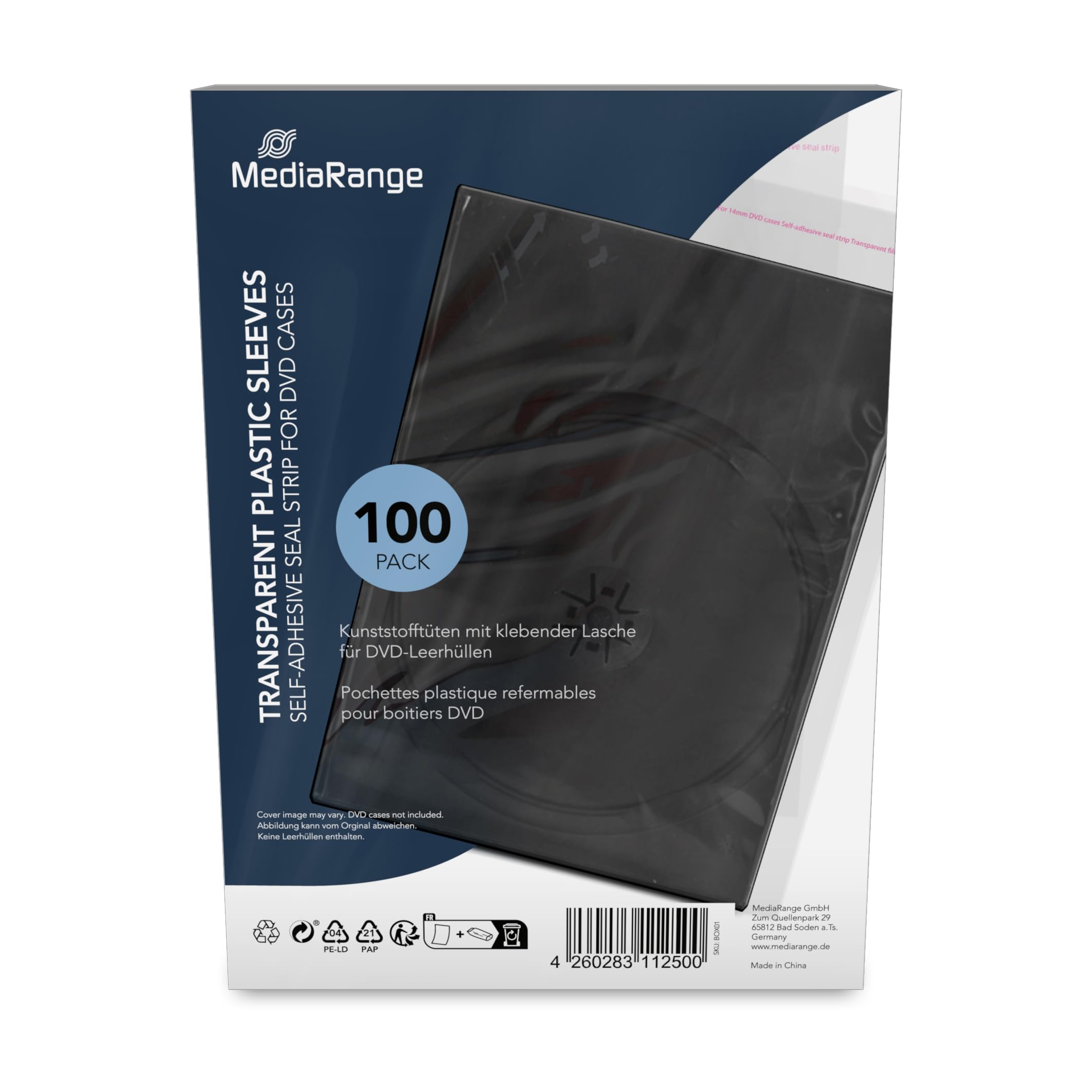 MediaRange Zubehör CD-/DVD-Rohlinge Clear 1dischi Pocket Case