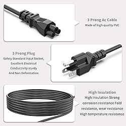 3 Prong Power Cord Replacement Power Cable for