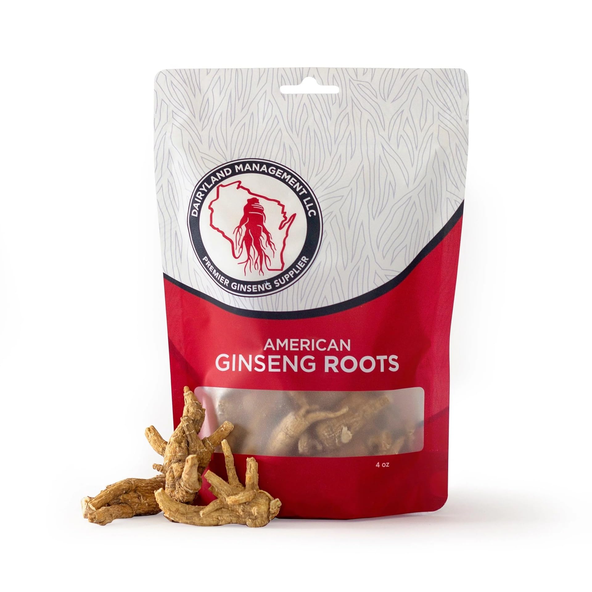 All Natural Pure American Ginseng Whole Root 西洋参 (Non-GMO, Gluten Free Herb) (4 oz) (4 oz)