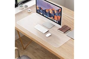 NATRKE Clear Desk Mat Pad, 32"x16" Transparent Desk Protector Mat Plastic Desk Mat, Thickness 0.06" PVC Translucent Waterproof Non-Slip Clear Writing Desk Pad for Desktop for Home Office