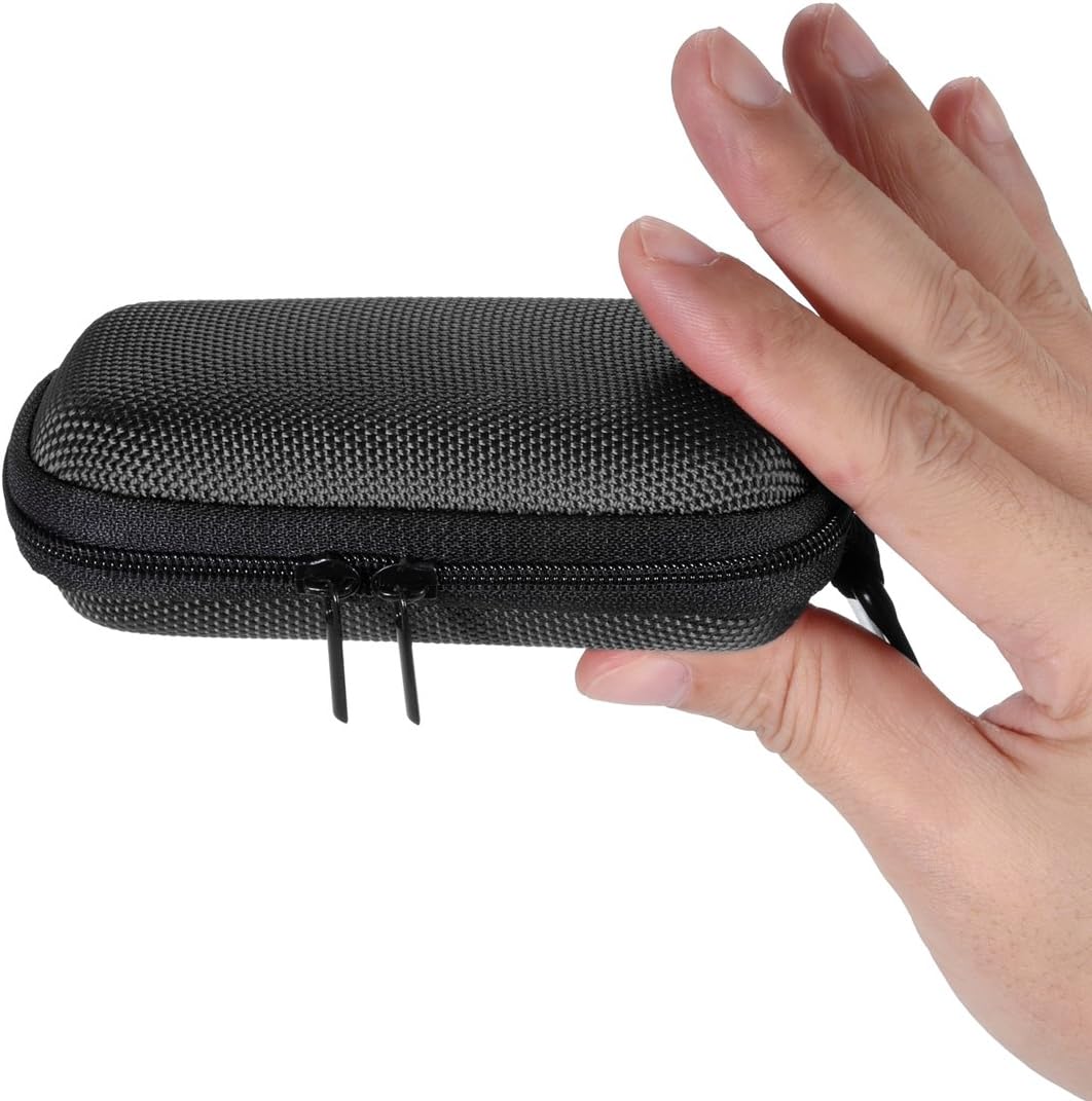 MP3 Player Case KINGTOP Durable Hard Shell Travel Carrying Case for MP3 MP4 Players,iPod Nano,iPod Shuffle,USB Cable,Earphones,Memory Cards,U Disk,Keys (Black)(3.9x2.0x0.43inch)