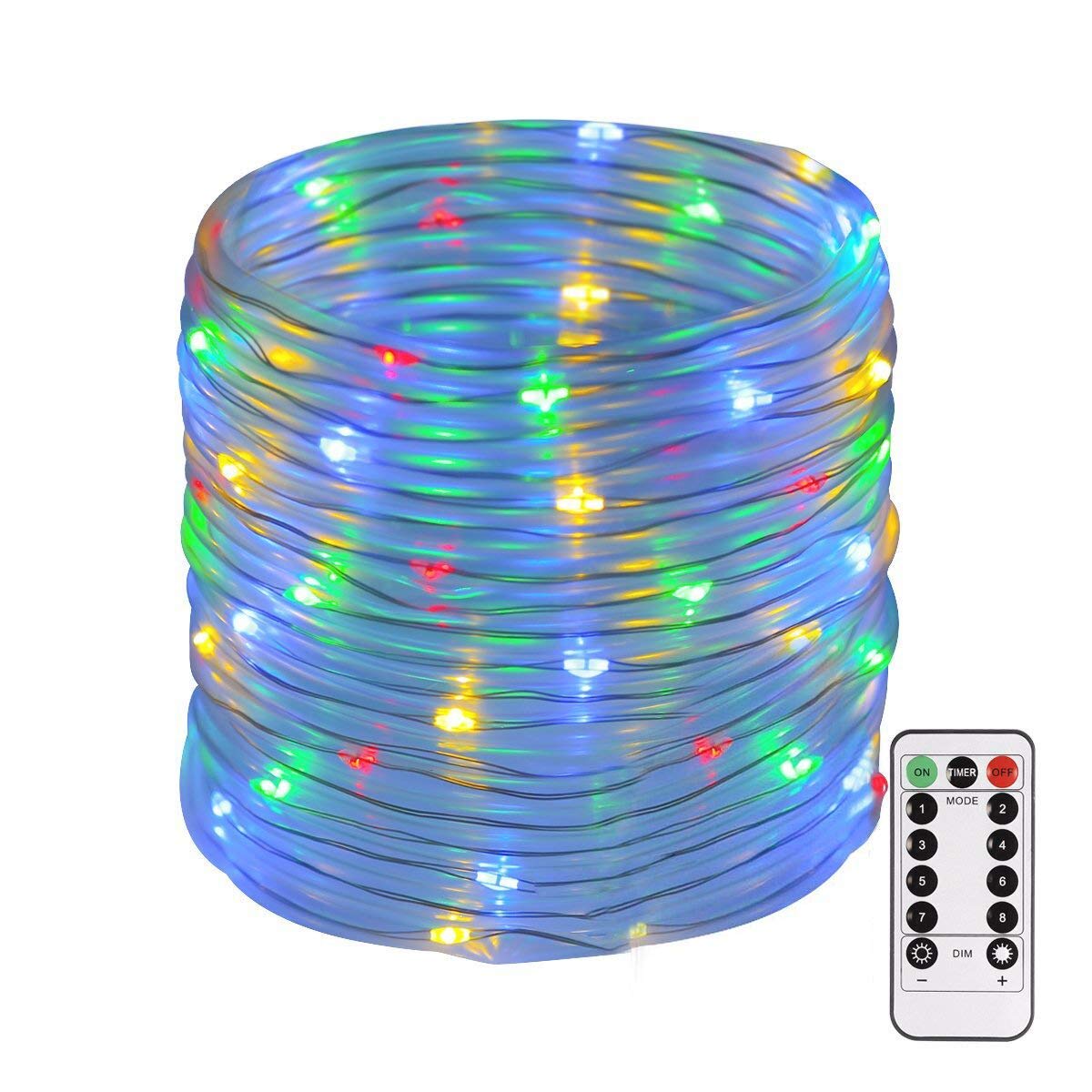TryLight LED String Lights 8 Modes Remote Control Rope Lights 120 Leds Waterproof Starry Fairy Lights Battery Powered Indoor Outdoor 46ft Lights for Patio, Garden, Balcony and Festival (Multicolor)