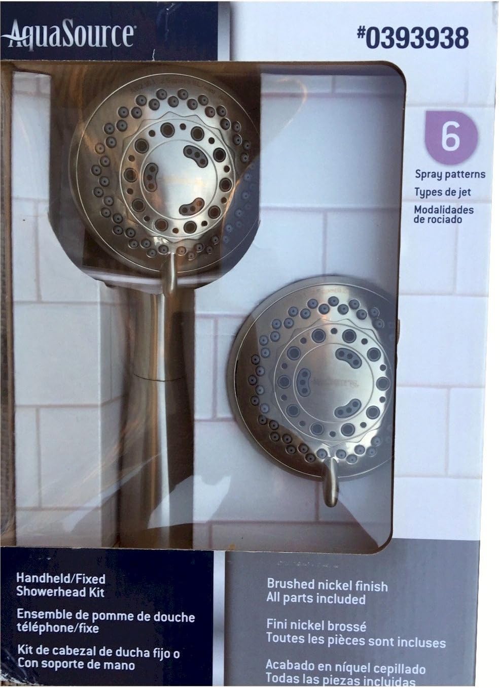 Aquasource 6Spray Setting Combination Showerhead And Hand Shower Item