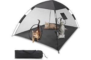 GEERTOP Portable Pet Tent for Cats Outdoor Camping Playpen Sunshade Cat Enclosures for Indoor Kittens Rabbits Guinea Pigs Small Animals Mesh House