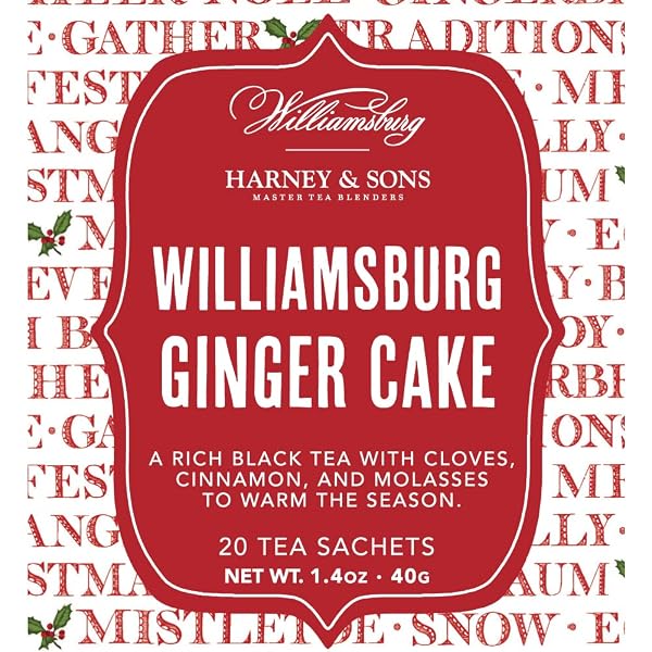 HARNEY & SONS WILLIAMSBURG GINGER CAKE BLEND | BLACK TEA WITH CLOVES, CINNAMON, AND MOLASSES, 20 SACHETS