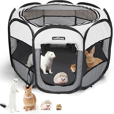 Nobleza Pet Playpen Portable Foldable Dog Cat Puppy Pen 24.4x24.4x17.7in