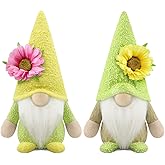 Gehydy Set of 2 Spring Gnomes Decoration Easter Summer Sunflower Gnome Handmade Decor for Home Kitchen Tiered Tray