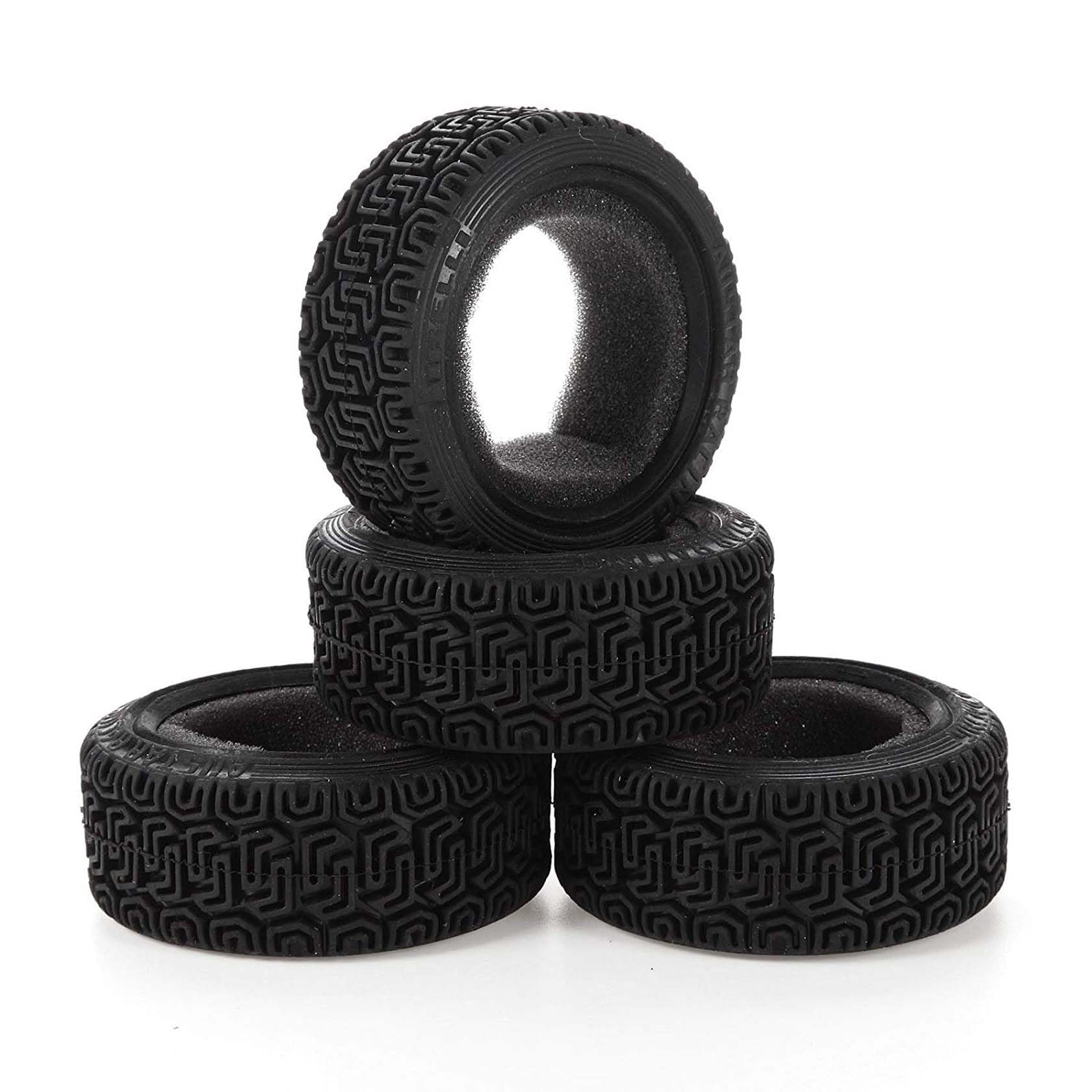KEEDA 1/10 RC Car 68mm Rally Tires Rubber Tyres for 1:10 RC On Road Car Tamiya HSP HPI Kyosho 1/16 RC Rally Car (Black)