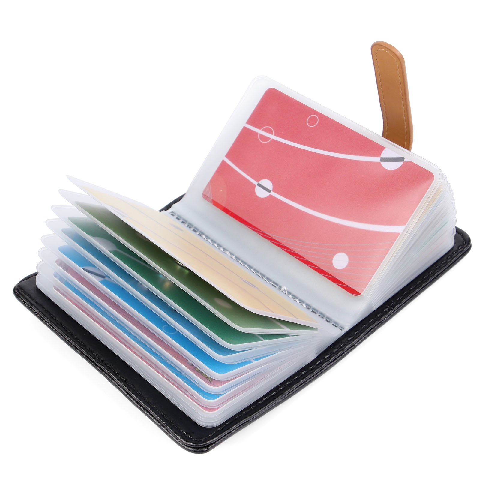 10 Colors Credit Card Holder Credit Card Wallets for Women Men Leather 26 Card Slots (Black#2)