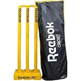 Reebok Cricket Stump Set with Bails, Heavy Base &amp; Premium Carry Cover, Multicolors