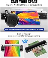 BAYGE A3 Laminator with Built-in Trimmer, 60-70s Warm-up, 30 Sheets view 4