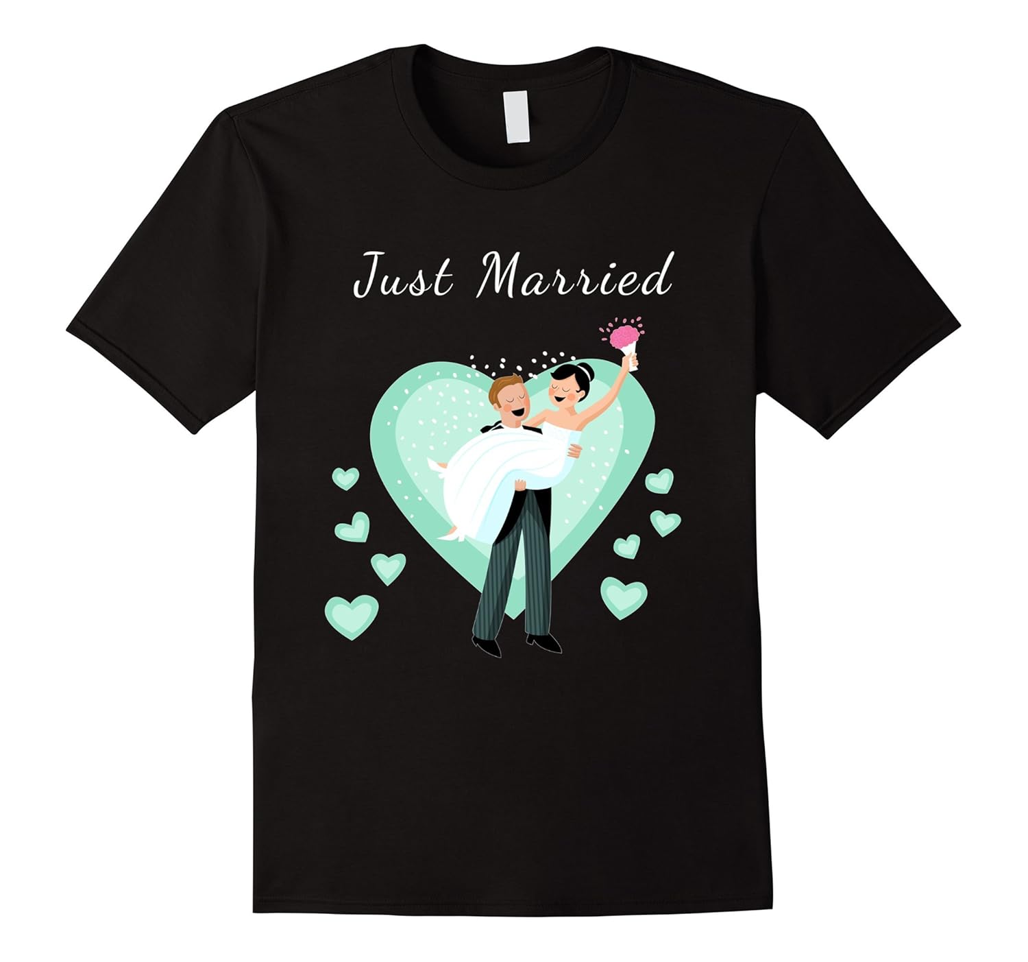 Just Married T-Shirt Wedding Couple Tee-Art – Artvinatee