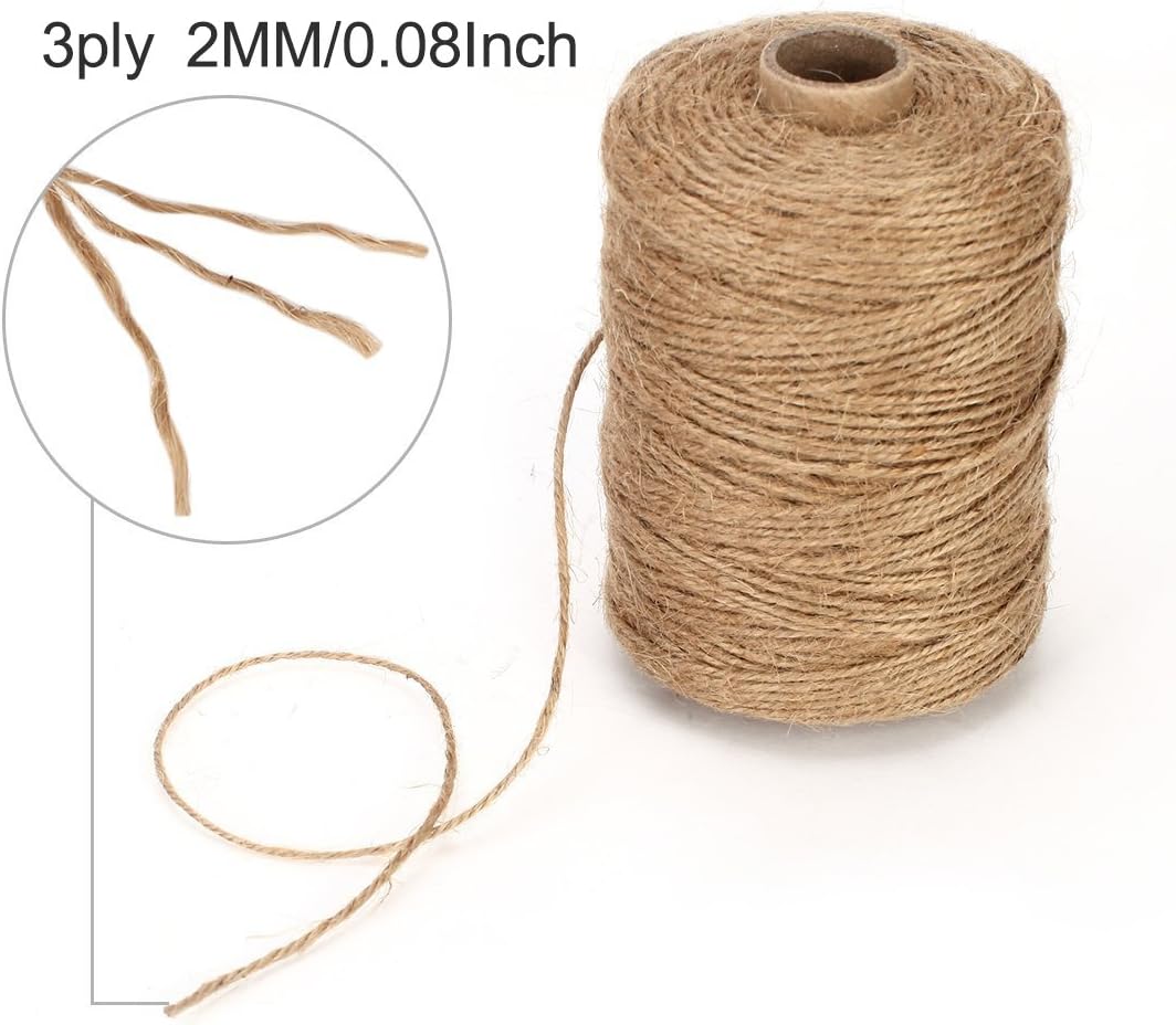 Tenn Well Natural Jute Twine, 500 Feet Long Brown Twine Rope for Crafts, Gift Wrapping, Packing, Gardening and Wedding Decor : Office Products