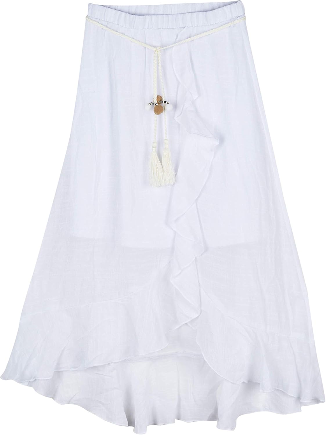 Amy Byer Girls' Ruffle Front Maxi Skirt: Clothing