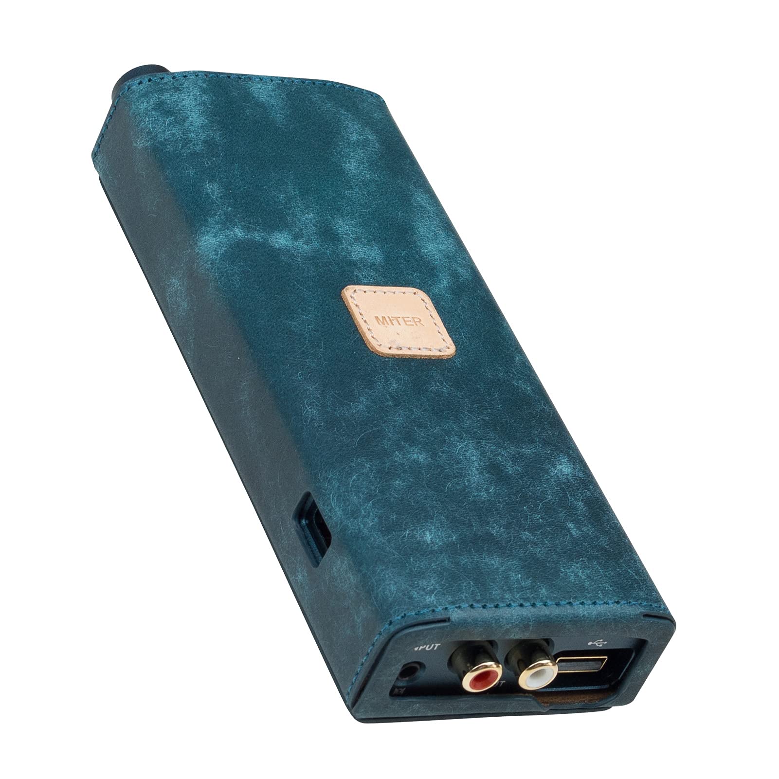 MITER CASE for iFi Micro iDSD Signature, Handmade Italy Pueblo Leather Case Cover, Turkish Blue