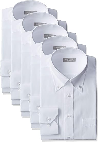 Amazon Co Jp ドレスコード101 ワイシャツ 形態安定 定番の白シャツ シーンを選ばず使える 面接 就活にもぴったり 5枚セット Shdz 00 メンズ 服 ファッション小物