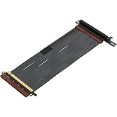 LINKUP - Ultra PCIe 4.0 X16 Riser Cable Shielded Gaming PCI Express Gen4 Reverse PCIE Connector w/ 270 Degree Socket (24cm / 9.44") Compatible with NZXT H1 Without Screw