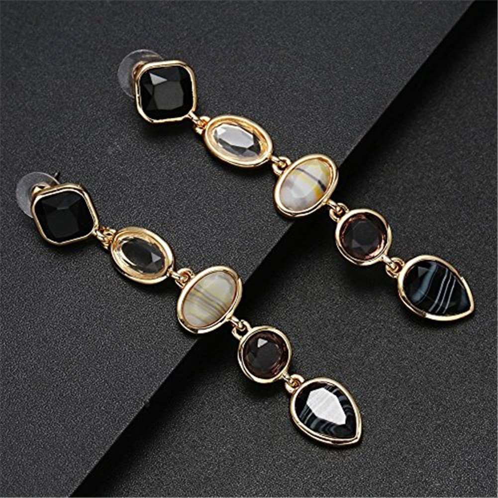 Fashion Creative Colorful Crystal Women Earrings Set Chunky Teardrop Gemstone Drop Dangle for Girls - Style 5