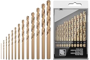 Twist Drill Bit Cobalt Steel Metric M35 with Straight HSS Shank to Cut Through Hard Metals Such as Stainless Steel and Titani
