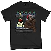 is This Jolly Enough Bigfoot Christmas T-Shirt Funny Sasquatch Legend Ugly Sweater Party Dead Inside Men's Tee