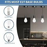 Caldarax Black E27 Pendant Light Fitting 6in Cable Ceiling Rose view 3