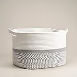 CHICVITA Square Cotton Rope Woven Basket with