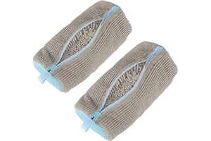 Mcdhhemo Shoe Cleaning Bag, Sneaker Cleaning Bag, Machine Washable, Reusable Shoe Cleaning Bag for Washing and Drying Sneakers (2-Piece Set) (Gray)