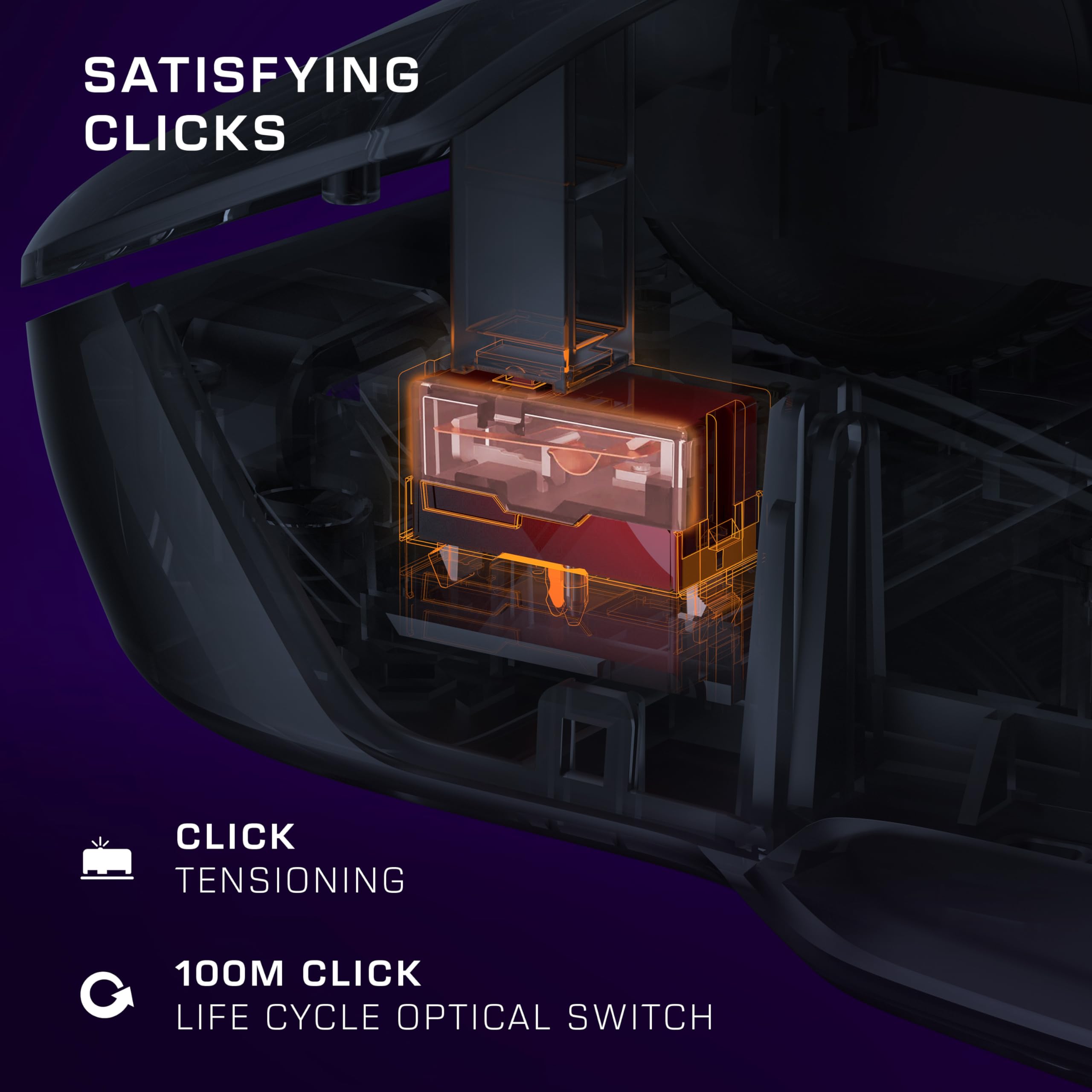 Turtle Beach Kone II Air – Kabellose, ergonomische RGB-Gaming-Maus, 350-Stunden-Akku, optischer 26K DPI Sensor, 21 programmierbare Funktionen, 4D-Free-Spin-Scroll-Rad, Schwarz 8