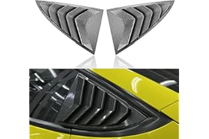 AULESSE Rear Side Window Louvers Decoration Compatible with Model 3 2017-2024 Exterior Decoration Accessories Air Vent Scoop Louvers Carbon Black Pattern（Not for Highland）
