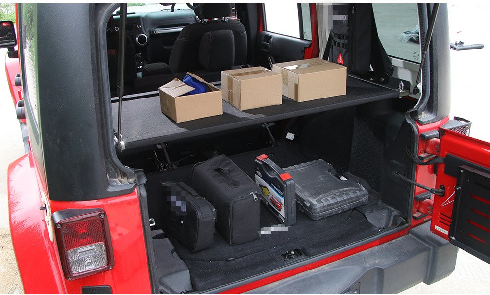 楽天1位 Highitemブラックリアトランク貨物荷物カバー車トランクラック荷物キャリアホルダーfor Jeep Wrangler 07 Up B073p4plb1 コンビニ受取対応商品 90a3acu P1ai