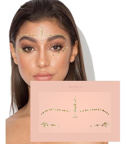 Mercy London Eye Dazzle Face Jewels - Stick On Rhinestone Crystal Gems For Festival, Halloween, Costume & Party Looks
