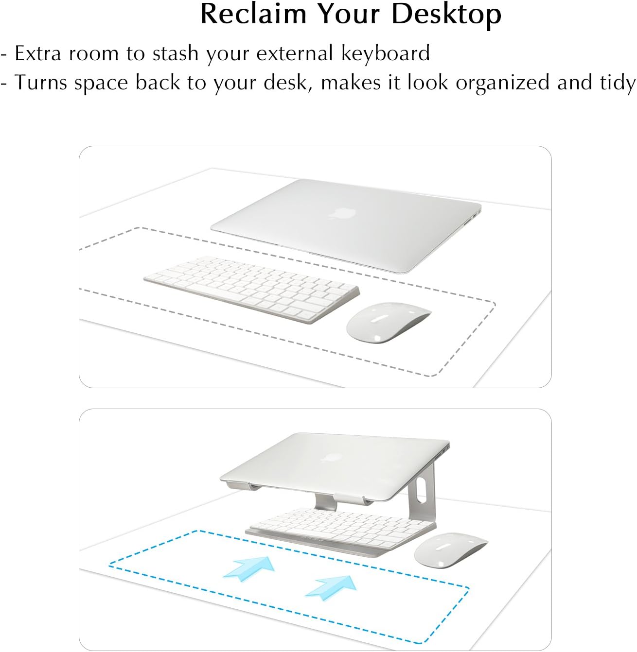 BoYata Laptop Stand, Aluminum Portable Ventilated Laptop Holder, Notebook Stand Compatible with 10-14'' MacBook Pro/Air, Dell - Image 5