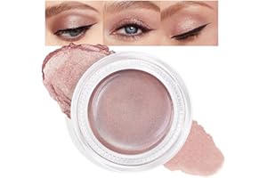 FeiCuiYun Cream Glitter Antique Rose Shimmer Metallic Eyeshadow Palette Makeup, Natural Single Mini Instant Holographic Eyeshadow For Older Women, Sombras Crema Para Ojos,Talc,Paraben&Cruelty Free,R02