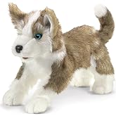 Folkmanis Wolf Pup Hand Puppet, Gray, White, Black, 1 EA