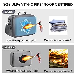 BALEINE Fireproof Document Box with Lock, Portable