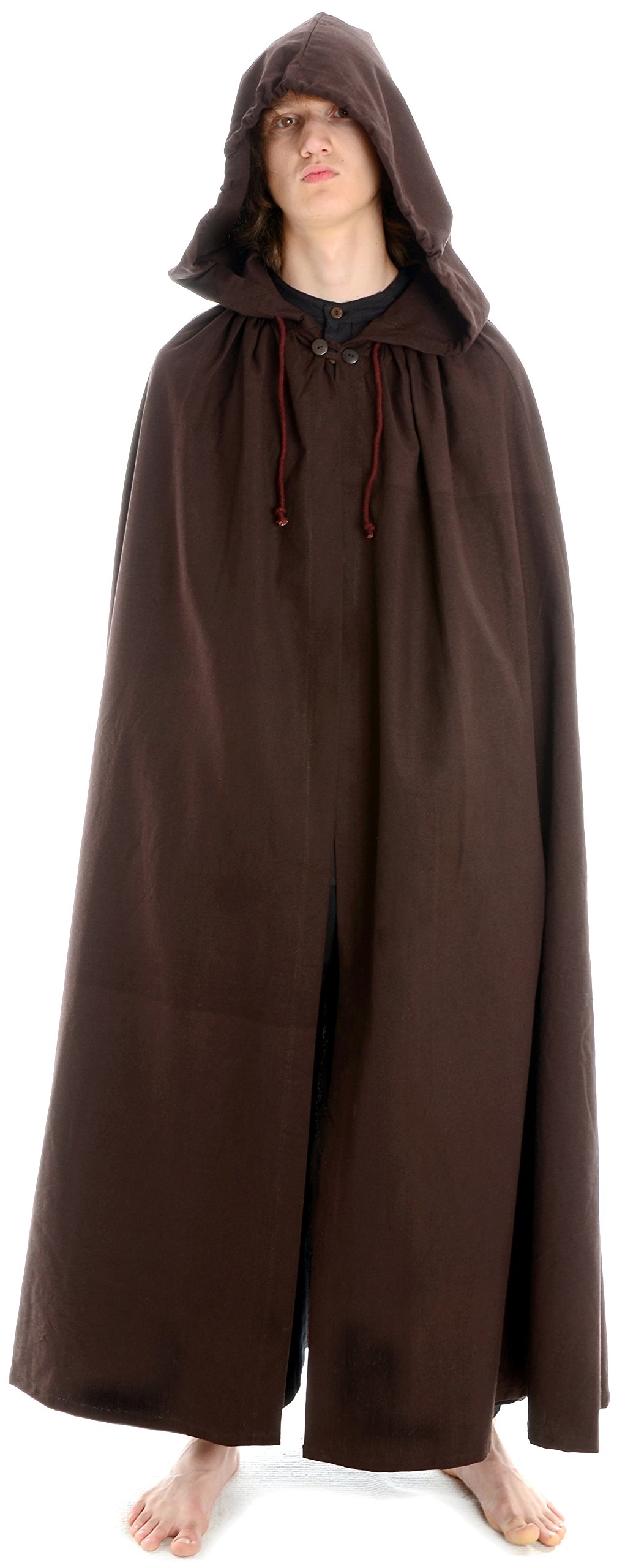 HEMAD Cape Medieval - Larp Cloak hooded brown - Pure Strong Cotton