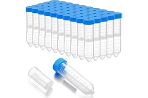 Mootycapa 50 Pack Centrifugal Filters Conical Centrifuge Tubes 50ml with Screw Caps, Polypropylene Container with Graduated and Write-on Spot, 45µm PTFE, 23ml
