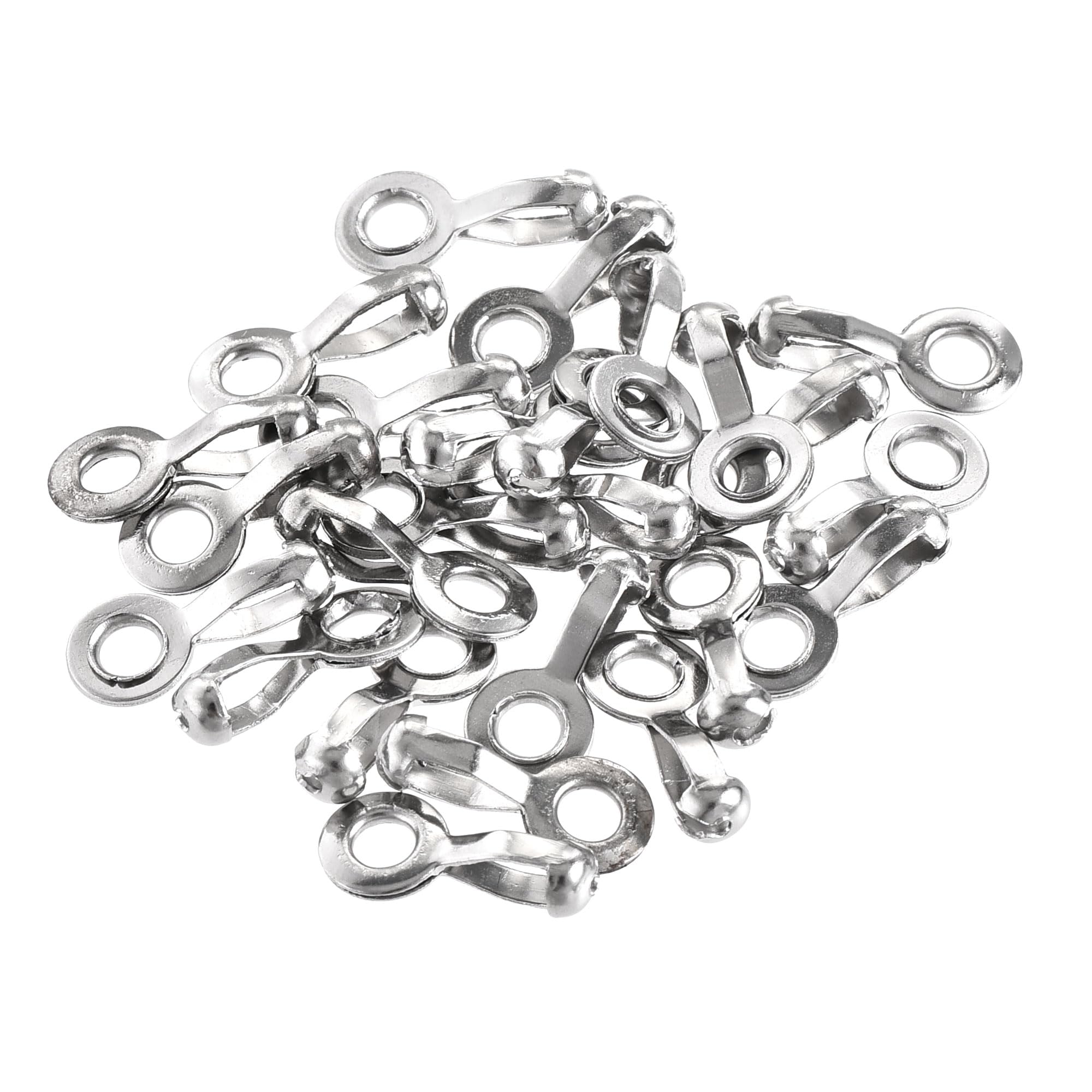 sourcing map Ball Chain Connector, 2mm 2.4mm Pull Loop Crimp Link Stainless Steel Connection, Pack of 25