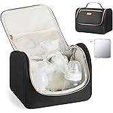VEVOR Wearable Breast Pump Bag, Breast Feeding Bag with Waterproof Mat, Fits for M5/M6, Pumping Accessories & Breastmilk Storage, Portable Pump Carrying Case for Work, Travel & Family Use, Black