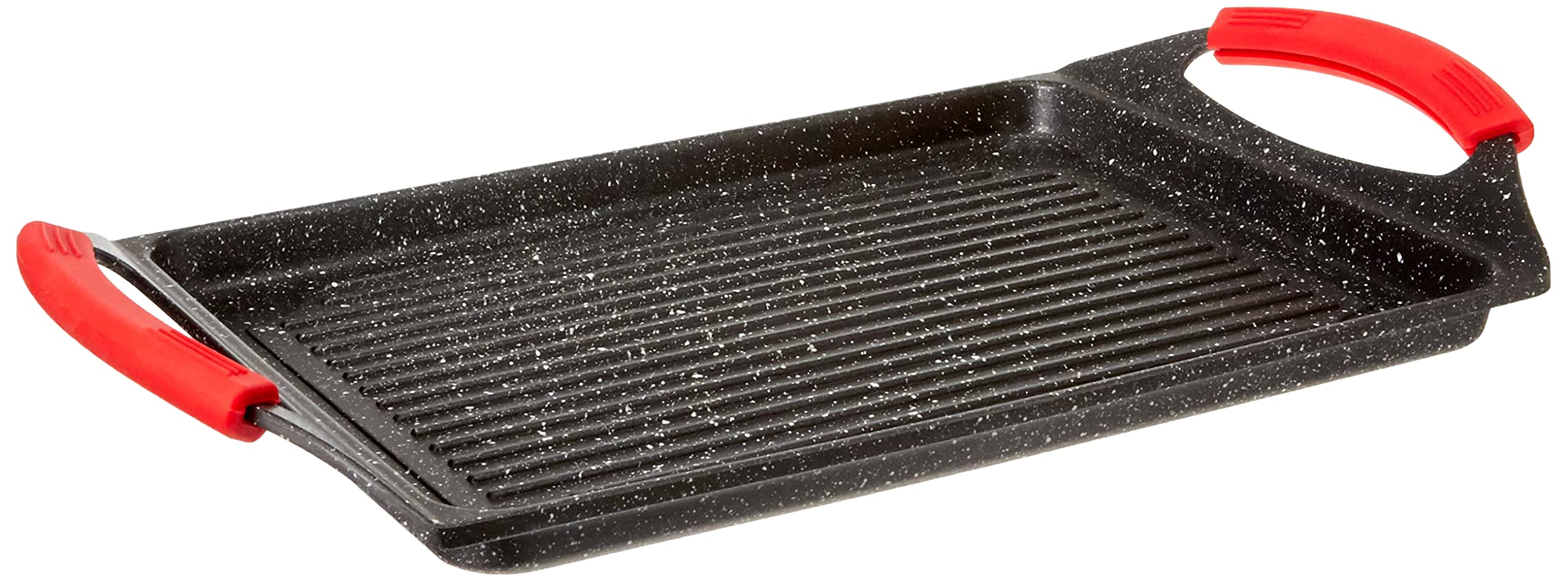 Euronovità EN-22141 46cm Black Stone Griddle, Volcanic Stone Coating, Induction Base, Grill Pan