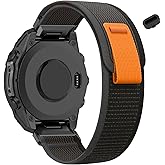 Koazon Trail Loop Nylon Quick Fit Watch Bands Compatible with Garmin Fenix 8 51mm/Enduro 3 51mm/Insintct 2X/Insintct 3 50mm Sloar,26mm Soft Adjustable Sport Strap for Fenix 7X/6X/5X Women Men