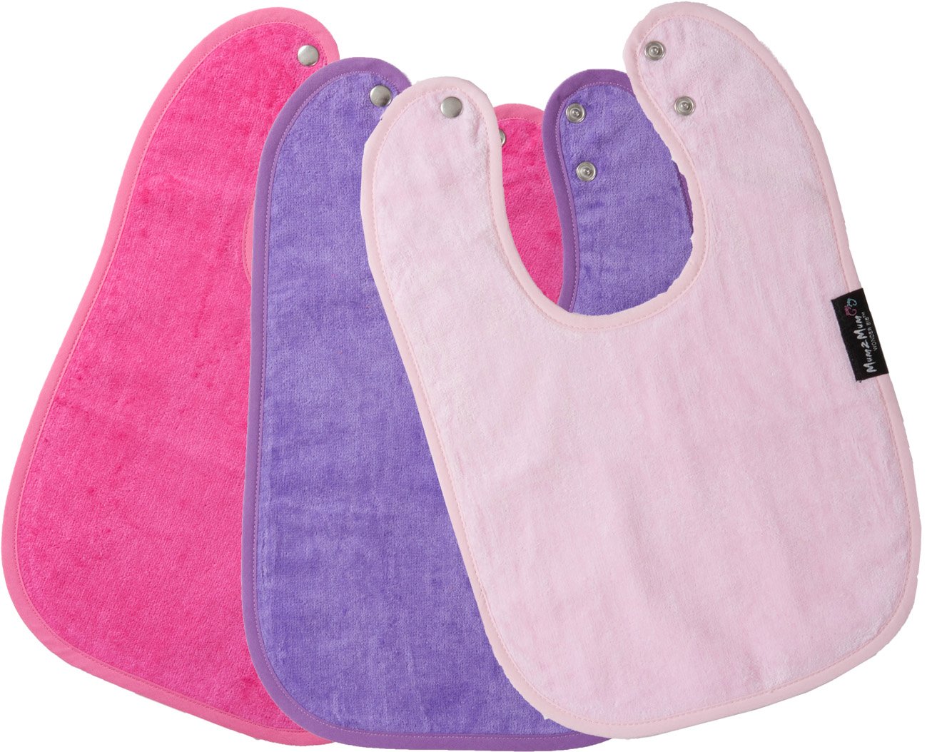 Mum 2 Mum Standard Wonder Bib Multipack in Baby Pink/Cerise/Purple