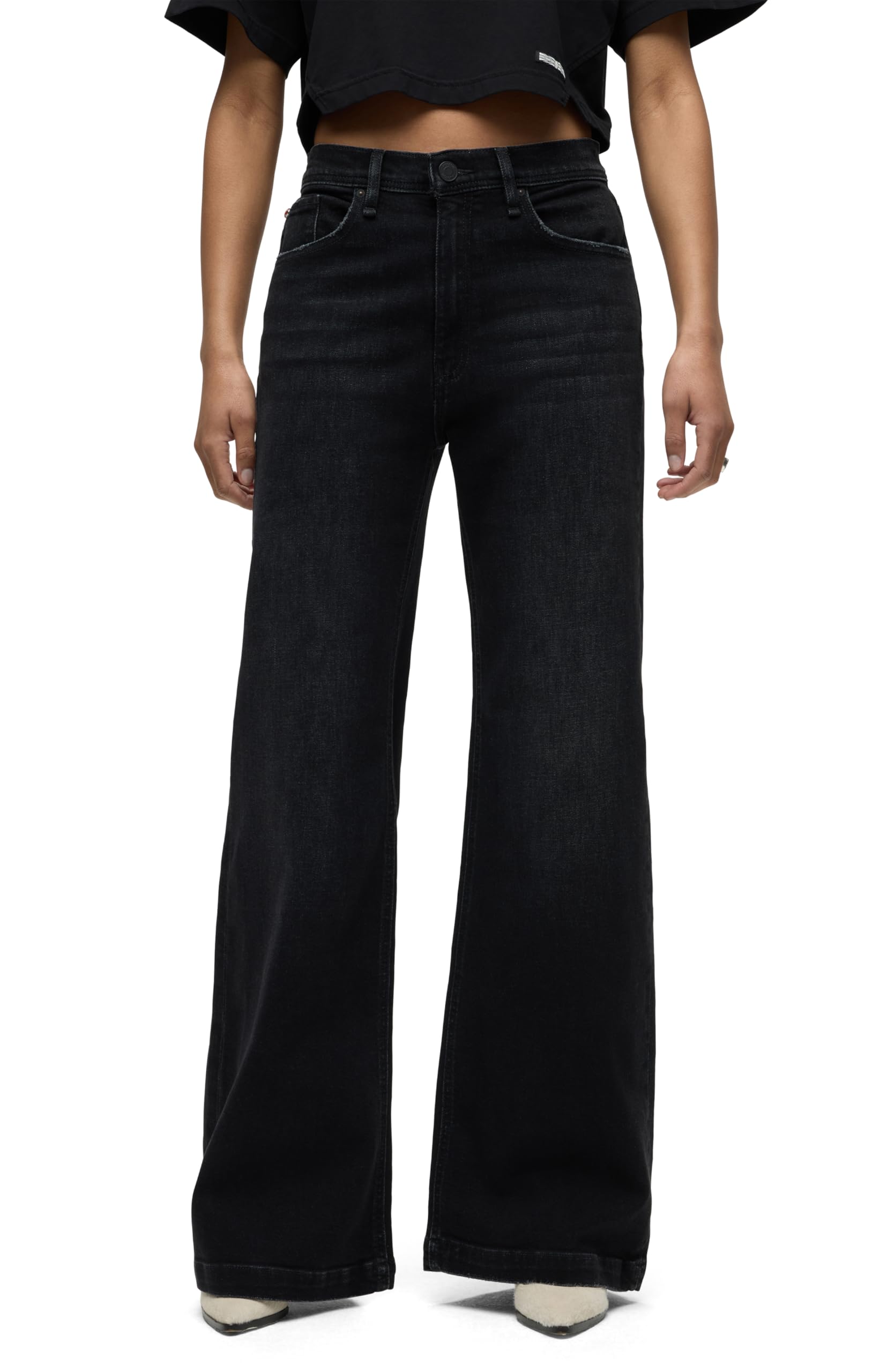 HUDSON Women’s Jodie High Rise Loose Fit Wide Leg Jean, Ghost, 28
