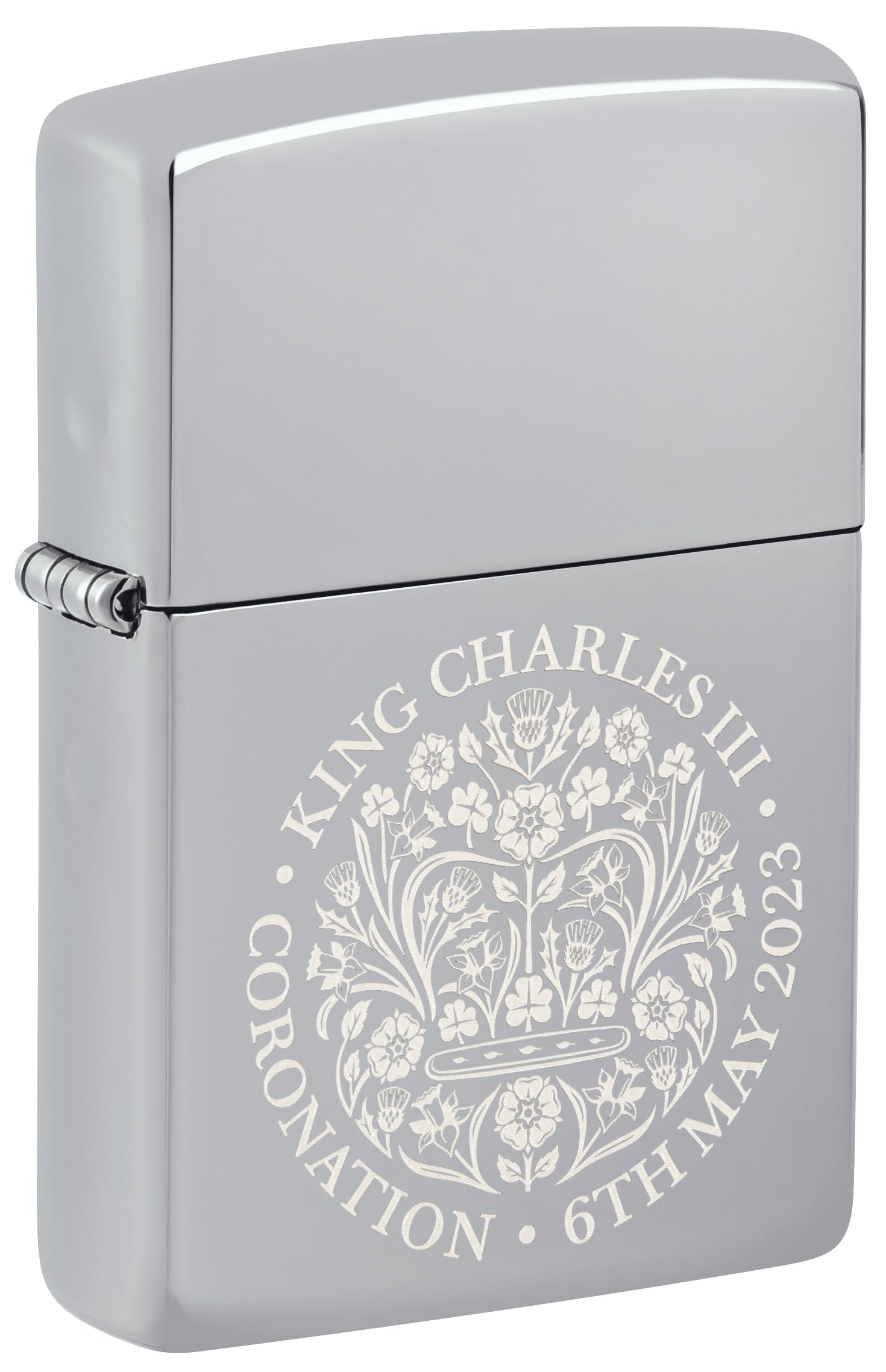 Zippo Polished Chrome King Charles III Coronation 2023