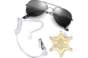 BOOMPARK Ring Wedding Bearer Security:Ring Wedding Security Set Sun Glasses + EarPiece Cosplay + Badge Ring Box Bearer for Kids Outfit Spy Police FBI Toys
