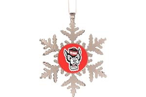 COLLEGIATE PULSE North Carolina State (NC State) UNIV Wolfpack Wolf Head Snowflake Christmas Ornament