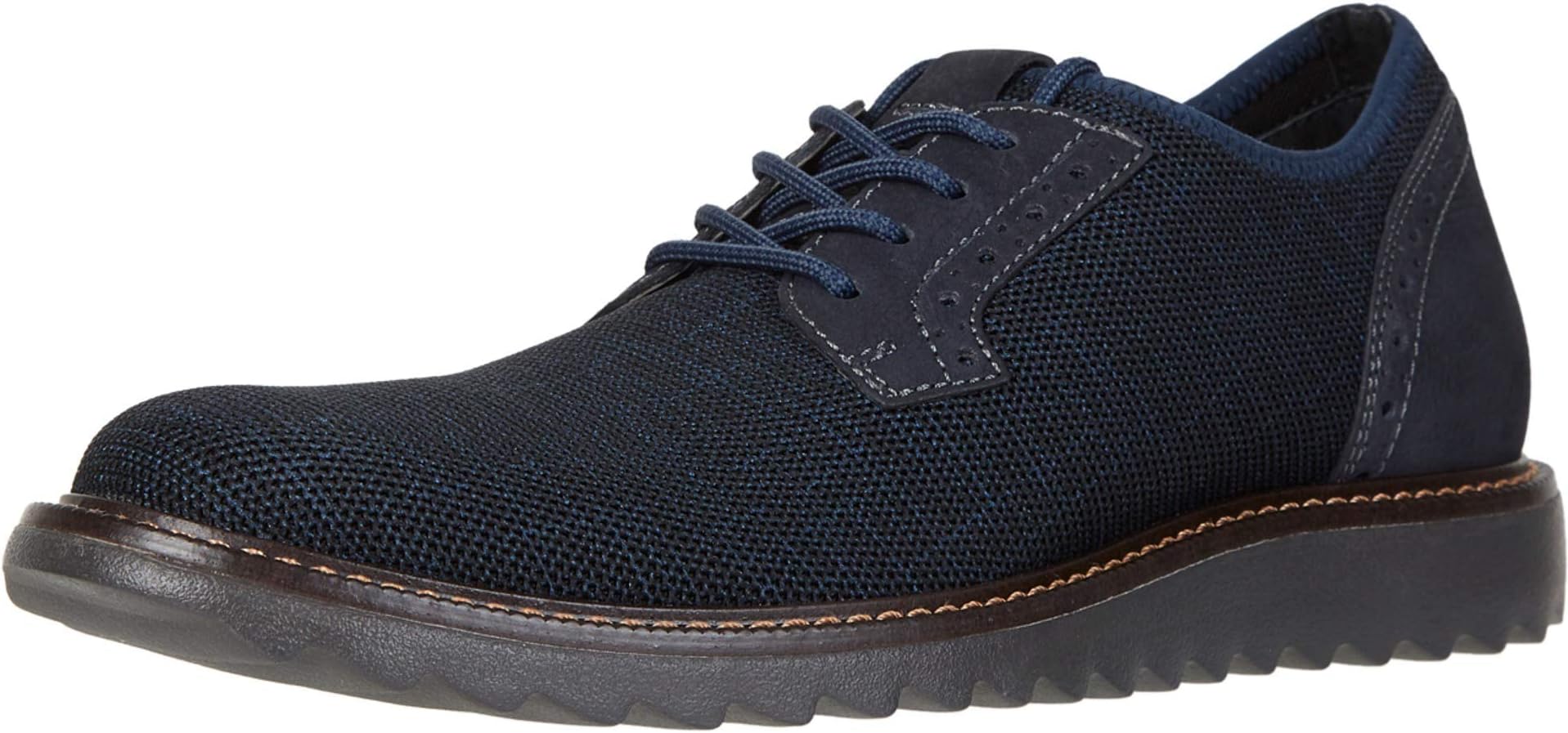 Einstein Knit/Leather Smart Series Dress Casual Oxford with NeverWet Navy Textile/Nubuck 8.5