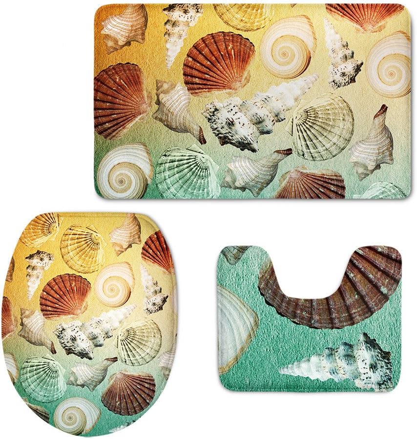 Coloranimal Conjunto de Conchas de mar Impreso Alfombra de baño